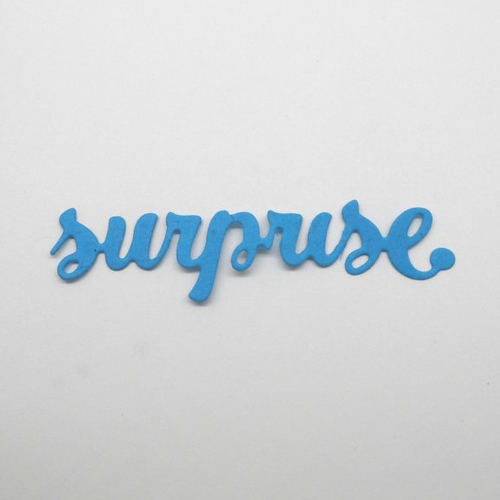 N°254 d mot surprise  en papier bleu turquoise   découpage fin