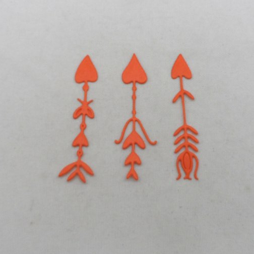N°1349 lot de 3 flèches différentes     en papier  orange