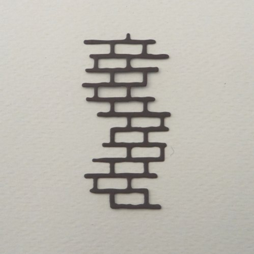 N°1371  mur de brique en papier marron foncé découpage fin
