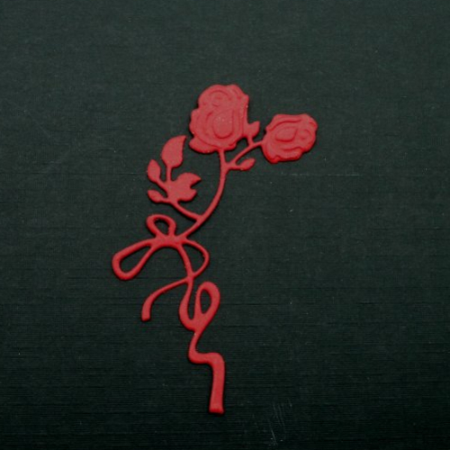 N°88 composition de 2 roses  en papier rouge  découpage fin