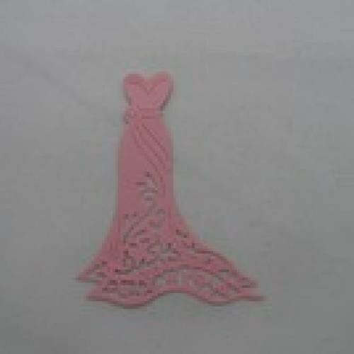 N°25 d'une petite robe élégante en papier  rose   découpage fin