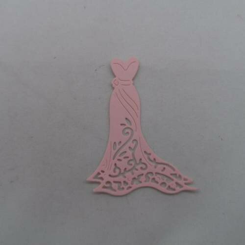 N°25 d'une petite robe élégante en papier  rose n°1  découpage fin