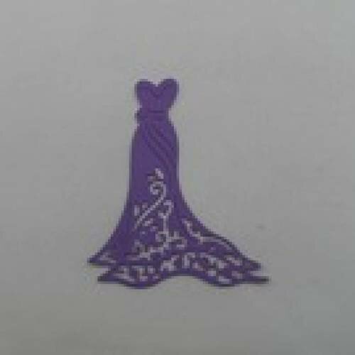 N°25 d'une petite robe élégante en papier  violet  découpage fin 