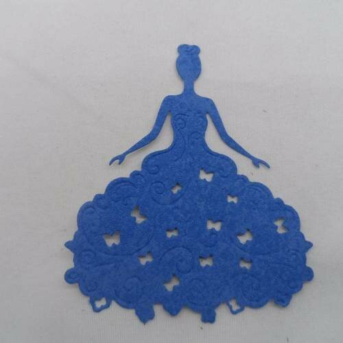 N°22  d'une belle robe en papier  tapisserie bleue "aux papillons"  découpage fin et gaufrage