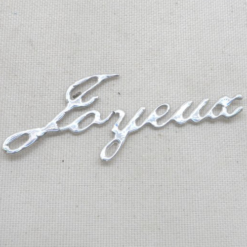 N°254 g  bis mot joyeux  en papier métallisé  argenté    découpage fin