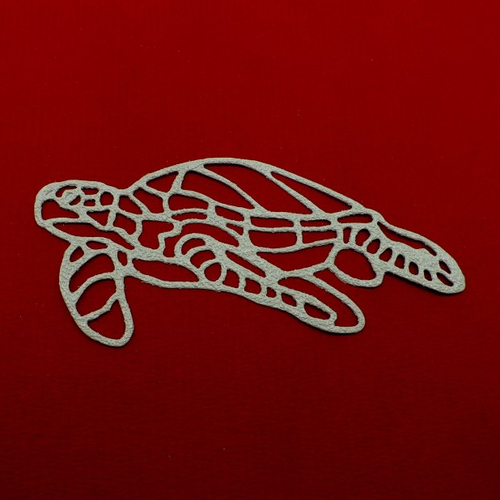 N°1445   une tortue de mer en papier  tapisserie