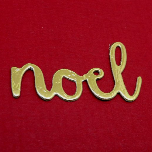 N°929  mot noel  en papier métallisé de couleur vendu à l'unité découpage fin