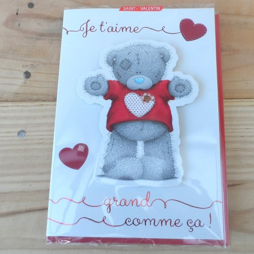 1271 carte de vœux spéciale  saint valentin avec un ourson n°3