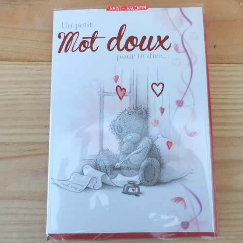 1271 carte de vœux spéciale  saint valentin avec un ourson n°4