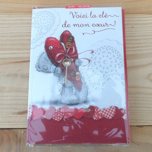 1271 carte de vœux spéciale  saint valentin avec un ourson n°5