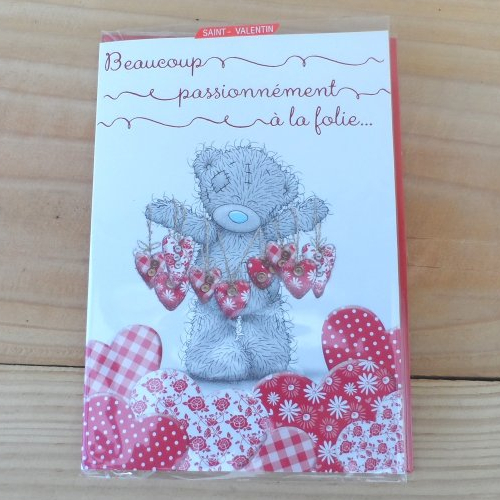 1271 carte de vœux spéciale  saint valentin avec un ourson n°6