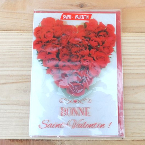1271 carte de vœux spéciale  saint valentin  un cœur de roses n°12