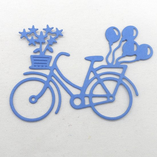 N°485 d'un vélo avec des ballons "panier de fleurs" en papier  découpage fin