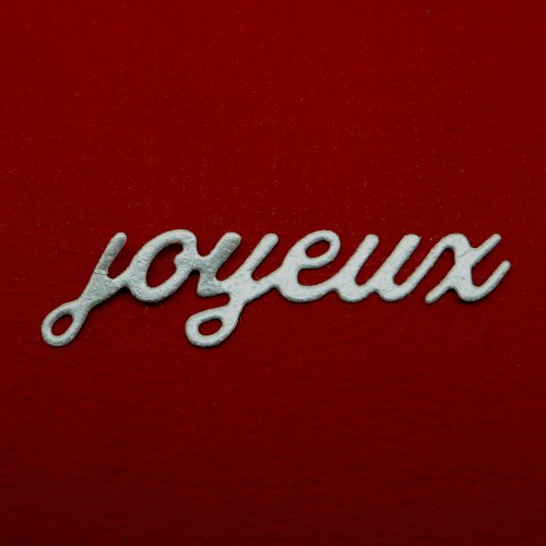 N°254 g mot  joyeux   en papier tapisserie  vendu à l'unité découpage fin