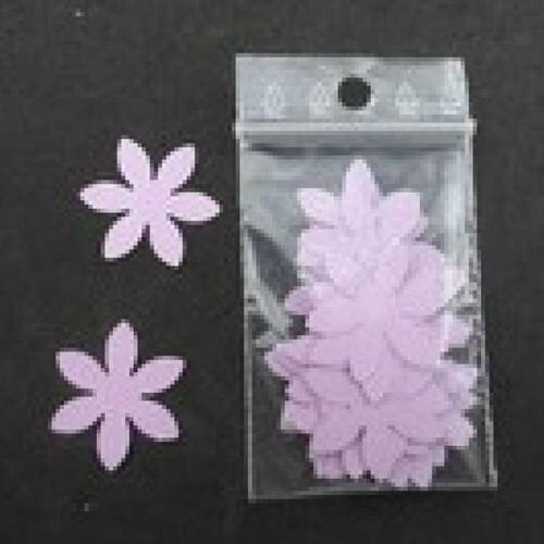N°40 lot de 25 petites fleurs en papier  violet n°1  embellissement découpe