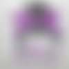 N°1457 "sticker"  tête de femme chignon foulard lunette en vinyle   violet paillette découpage