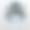 N°1457 "sticker"  tête de femme chignon foulard lunette en vinyle argenté à paillette  découpage