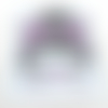 N°1457 "sticker"  tête de femme chignon foulard lunette en vinyle rose foncé à paillette découpage