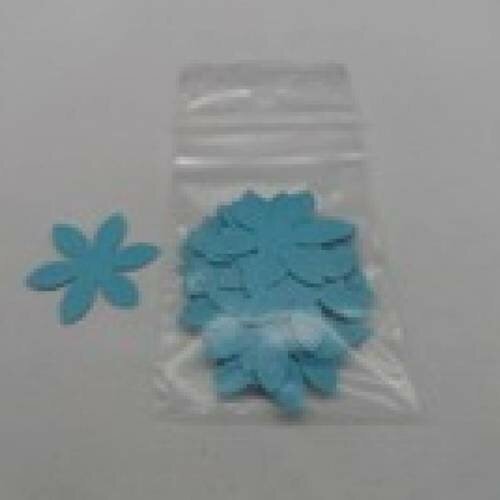 N°40 lot de 25 petites fleurs en papier   bleu   embellissement découpe 