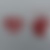 N°42 lot de dix cœurs ajourés en papier  rouge