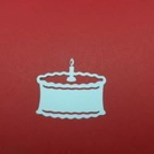 N°48 d'un gâteau avec une bougie en papier  bleu ciel   découpage