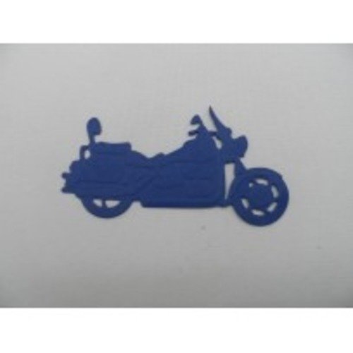 N°49 d'une moto en papier  bleue marine  découpage et gaufrage 