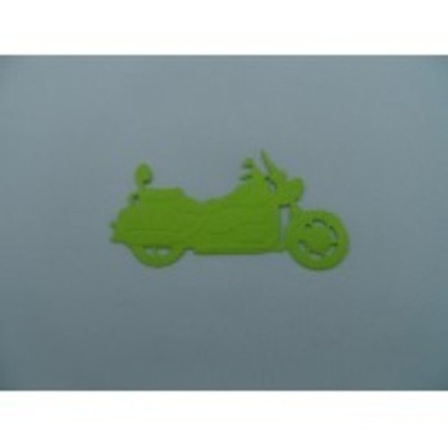 N°49 d'une moto en papier  vert clair  découpage et gaufrage 
