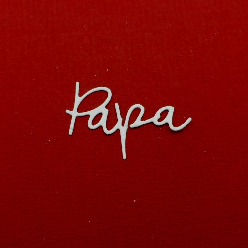 N°492  mot papa en papier de couleur vendu à l'unité découpage fin