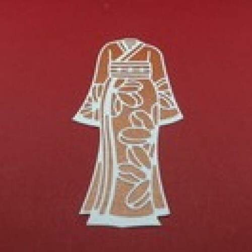 N°51 d'un kimono bi-couleur en papier blanc et fond cuivre