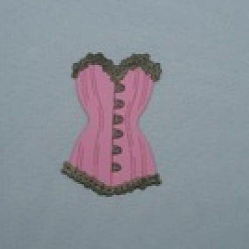 N°52 d'un corset bi-couleur en papier   rose  et cuivré  découpage fin