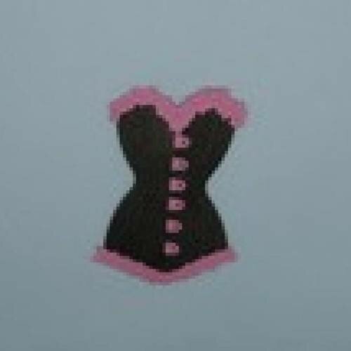 N°52 d'un corset bi-couleur en papier   rose  et cuivré   découpage fin