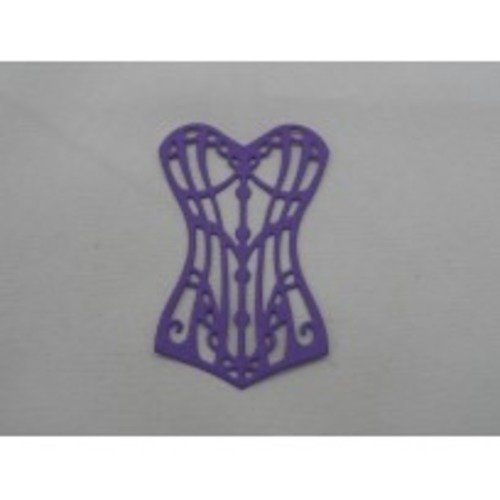 N°54 d'un corset en papier violet n°1   découpage fin