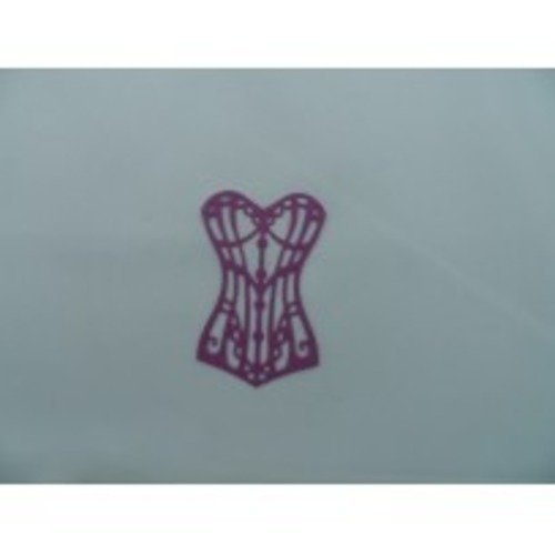 N°54 d'un corset en papier violet parme  découpage fin