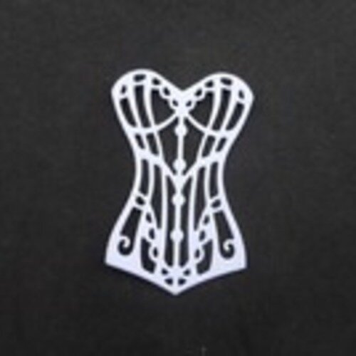N°54 d'un corset en papier blanc  découpage fin