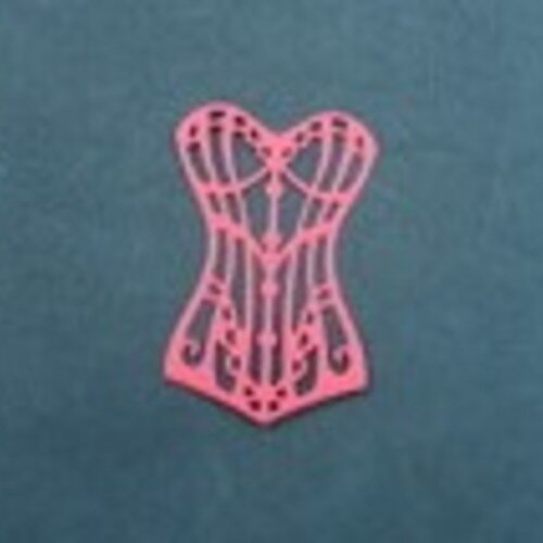 N°54 d'un corset en papier  rouge     découpage fin