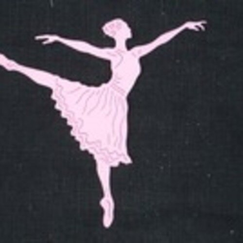 N°63 ballerine arabesque en papier  rose  foncé  découpage fin