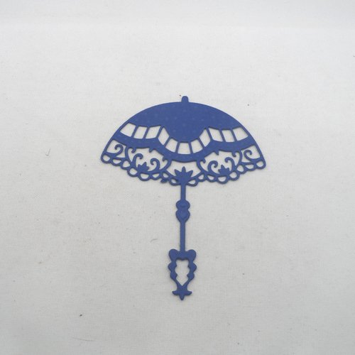 N°65 ombrelle en papier bleu marine découpage et embossage  très fin 