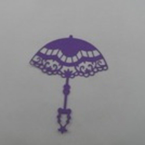 N°65 ombrelle en papier violet foncé découpage et embossage  très fin 