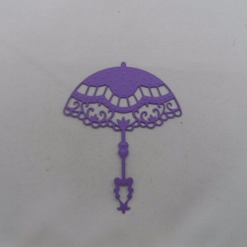 N°65 ombrelle en papier violet n°1 découpage et embossage  très fin 