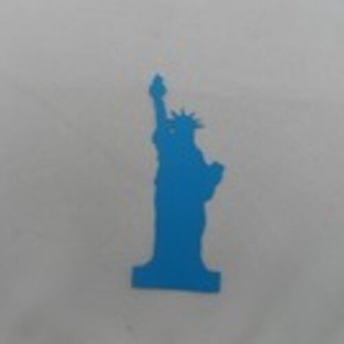 N°72 de la statue de la liberté en papier bleu turquoise  découpage fin
