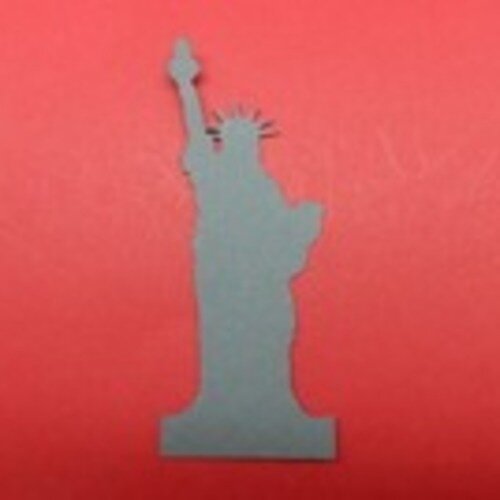 N°72 de la statue de la liberté en papier gris foncé    découpage fin