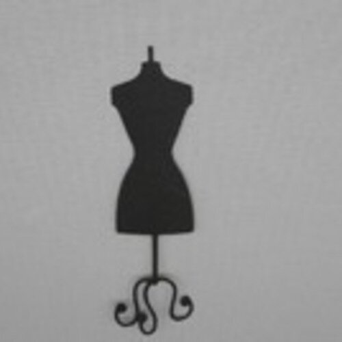 N°78 d'un mannequin de couture  en papier noir  découpage