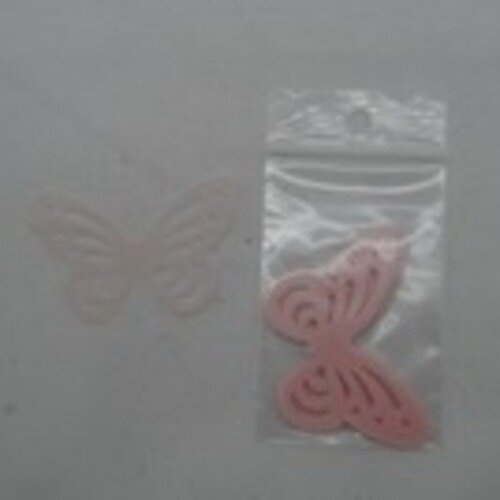 N°81 lot de dix papillons en papier calque  rose   embellissement