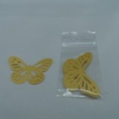 N°81 lot de dix papillons en papier  doré  embellissement