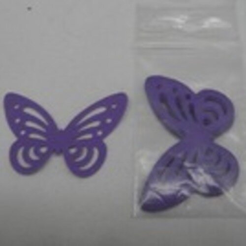 N°81 lot de dix papillons en papier  violet n°1   embellissement