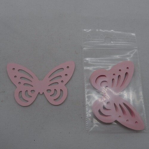 N°81 lot de dix papillons en papier  rose n°3   embellissement
