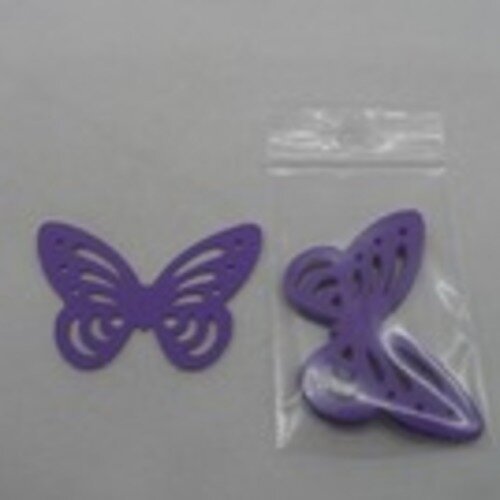 N°81 lot de dix papillons en papier  violet n°1     embellissement