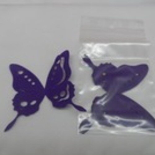 N°82 lot de cinq papillons mireille  en papier  violet n°1     embellissement