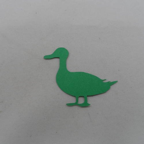 N°856  petit canard  en papier  vert    découpage 