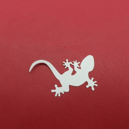N°854 jolie salamandre en papier gris très clair    découpage 